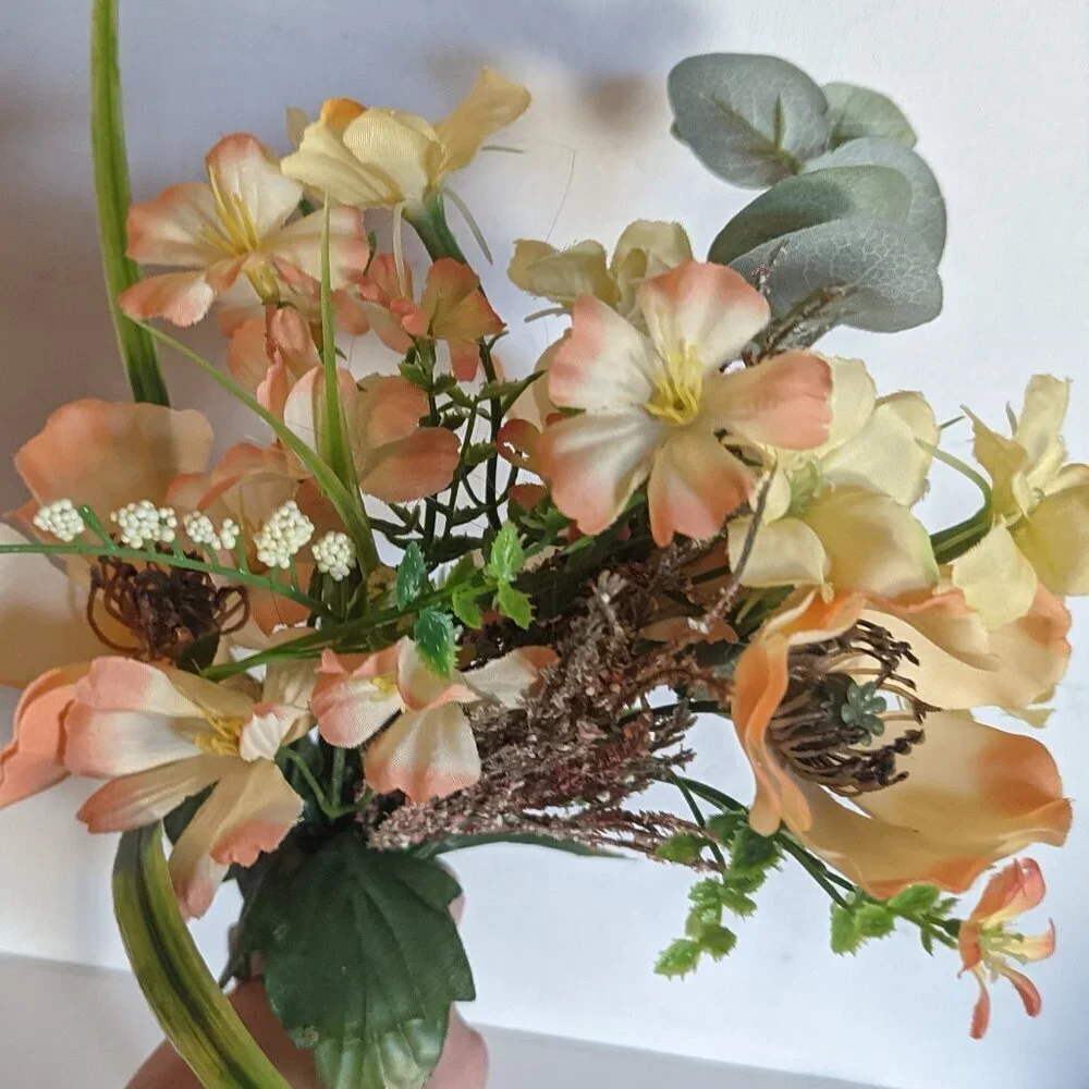 NWT Rustic Farmhouse Faux Floral Poppy Wildflowers Bouquet Wedding Summer Decor